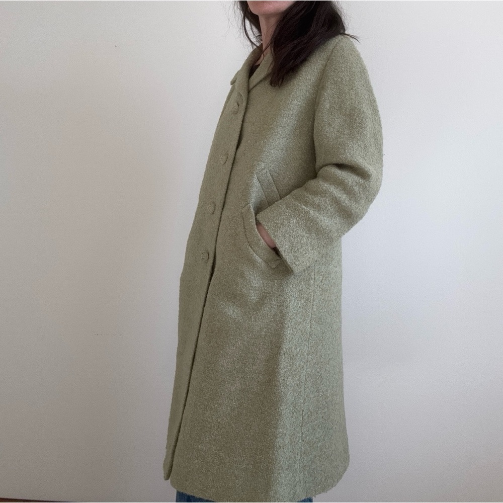 Vintage 1960s Mint Sage Green Coat - Picture 2 of 16